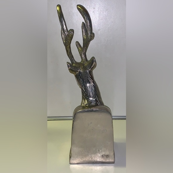 Vintage Silver Tone Buck Stag Antlered Deer Figurine Statuette Paperweight - Picture 7 of 16